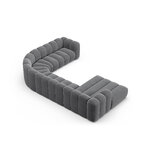 Panorama corner sofa &#39;lupine&#39; grey, velvet, right