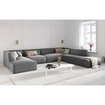 Kampinė sofa rubino, 7 vietų (micadon home), pilka, aksominė, geresnė