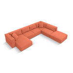 Panorama corner sofa &#39;tyra&#39; coral, velvet, better