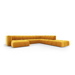 Panoramic corner sofa &#39;serena&#39; yellow, velvet, right