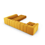 Panoramic corner sofa &#39;serena&#39; yellow, velvet, right