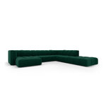 Panorama kampinė sofa &#39;serena&#39; buteliukas žalia, aksominė, geriau