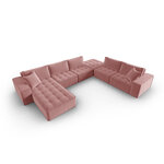 Modular corner sofa &quot;mike&quot; pink, velvet, better