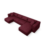 Panoramic sofa &#39;tyra&#39; bordeaux, structured fabric