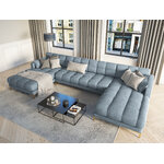 Sofa mamaia, 6-seater (micadon home) light blue, velvet, gold metal