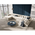 Panoraminė sofa (justin) micadon limituoto leidimo šviesiai smėlio spalvos, aksominė
