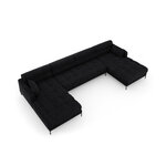 Sofa mamaia, 6 vietų (micadoni home) juoda, aksominė, juodo metalo