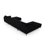 Sofa mamaia, 6 vietų (micadoni home) juoda, aksominė, juodo metalo