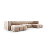 Panorama corner sofa &quot;serena&quot; beige, velvet