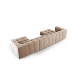 Panorama corner sofa &quot;serena&quot; beige, velvet