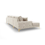 Larnite sofa, 6-seater (micadon home) light beige, structured fabric, gold metal