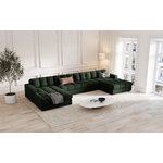 Panorāmas dīvāns (justin) micadon ierobežots izdevums tumši zaļš, strukturēts audums