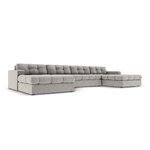 Panoraminė sofa (justin) micadon limituoto leidimo šviesiai pilkas, struktūrinis audinys