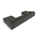Panoraminė sofa (justin) micadon riboto leidimo tamsiai pilkas, struktūrinis audinys