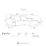 Stūra dīvāns (carlo) milo casa ar skaistuma defektu