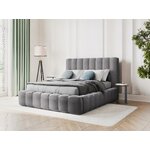 Pelēka samta gulta kelp (micadoni) 160x200