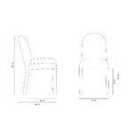 Fabric covered chair (dolsa) structured fabric, terracotta
