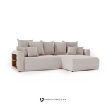 Light gray sofa bed with shelf (Napoli)