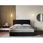 Bed (menars) palaces de france black, velvet, 60x140x200