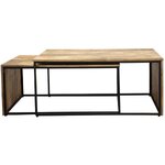 Brown coffee table 2-piece maiana (clayre & eef)