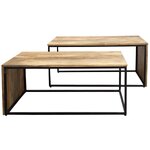 Brown coffee table 2-piece maiana (clayre & eef)