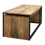 Brown coffee table 2-piece maiana (clayre & eef)