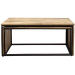Brown coffee table 2-piece maiana (clayre & eef)