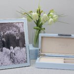 Gaiši zils sudrabains bilžu rāmis 13x18