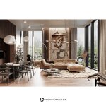 Dark brown 4-seater sofa with shelf (item) (copy)