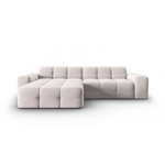 Velvet corner sofa kendal (micadoni) light gray 1, left