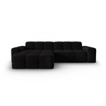 Aksominė kampinė sofa kendal (micadoni) juoda 1, kairė