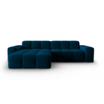 Velvet corner sofa kendal (micadoni), left, dark blue