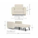 Light beige armchair bed bruno classic (bruno)