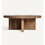 Rudas apvalus kavos staliukas iš medžio masyvo (crissey i) (visas, dėžutėje)