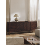 Tamsiai rudos spalvos medžio masyvo spintelė (Luca)