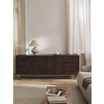 Tamsiai rudos spalvos medžio masyvo spintelė (Luca)