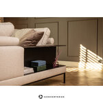 Dark brown 4-seater sofa with shelf (item) (copy)