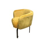 Yellow velvet armchair