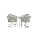 Šviesiai pilkas valgomojo stalo komplektas (Tilos)