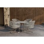 Šviesiai pilkas valgomojo stalo komplektas (Tilos)