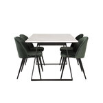 Rectangular dining set (estelle, velvet)