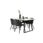 Rectangular dining set (estelle, velvet)