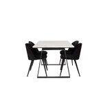 Rectangular dining set (estelle, velvet)