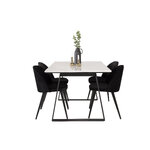 Rectangular dining set (estelle, velvet)