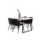 Rectangular dining set (estelle, velvet)