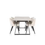 Rectangular dining set (estelle, velvet)