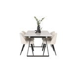 Rectangular dining set (estelle, velvet)