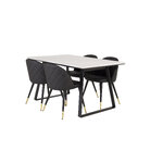 Rectangular dining set (estelle, velvet)