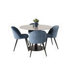 Round dining set (razzia, velvet)