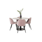 Round dining set (razzia, velvet)